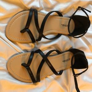 Size 6.5, Never worn strapped sandals